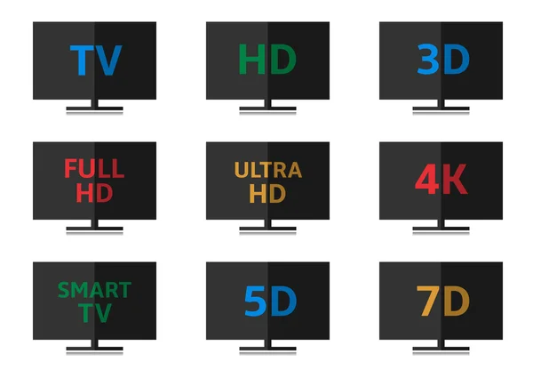 Televisore icona set — Vettoriale Stock