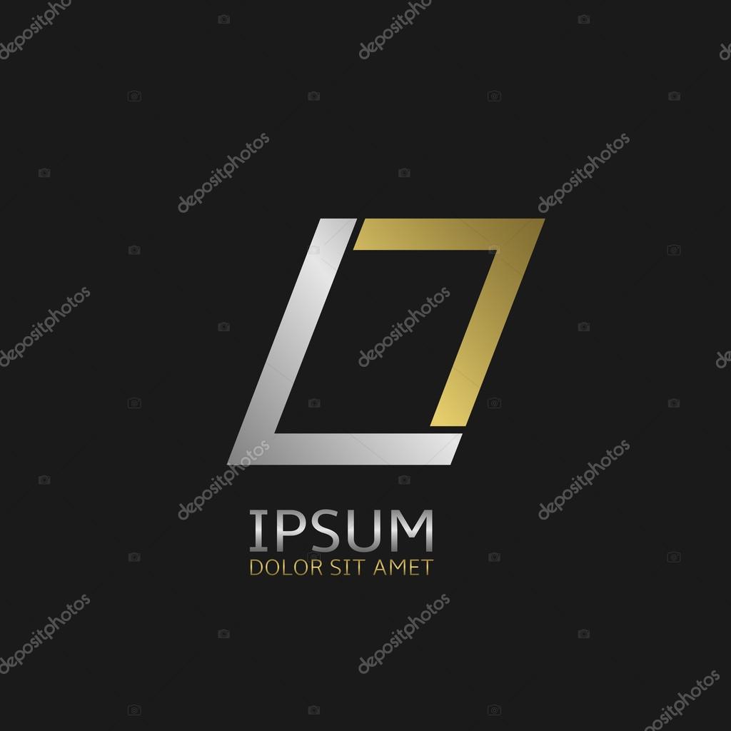 Golden O and silver L letters monogram logo