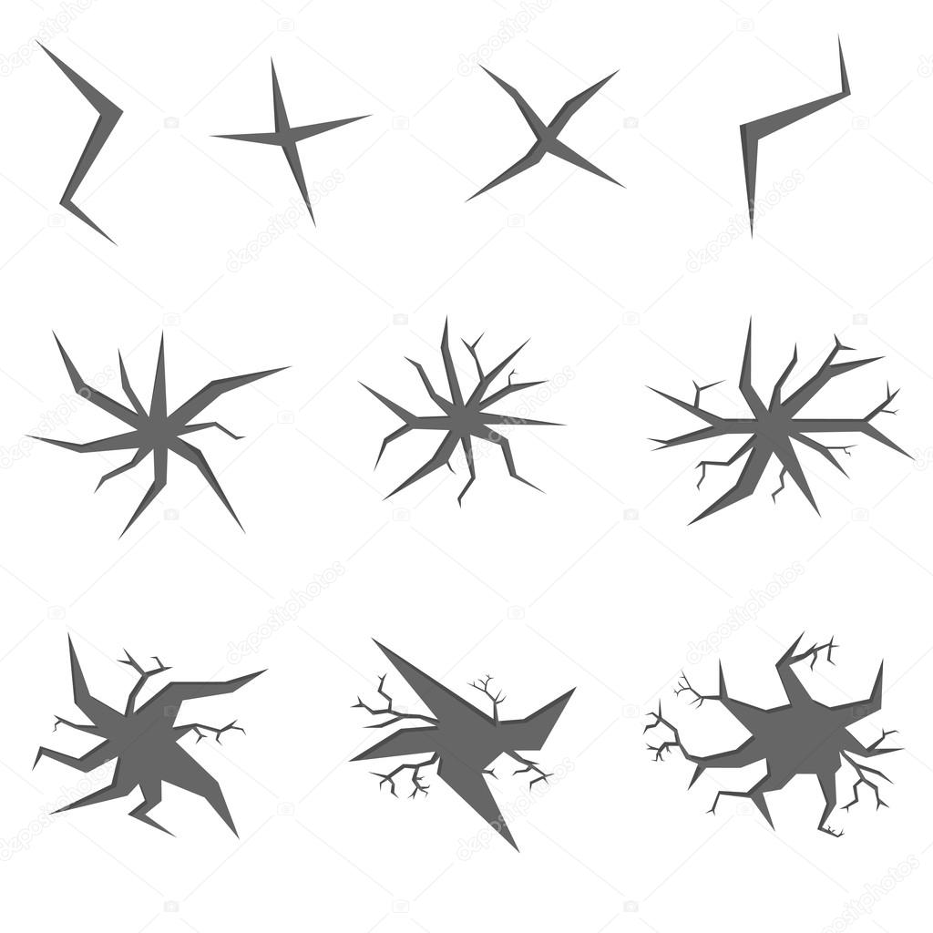 Crack icon set