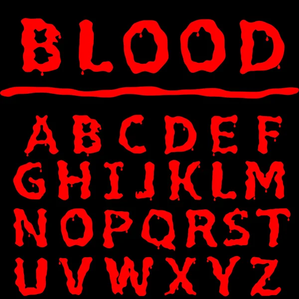 Conjunto de letras de sangue — Vetor de Stock