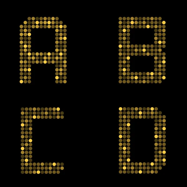 Set de letras doradas — Vector de stock