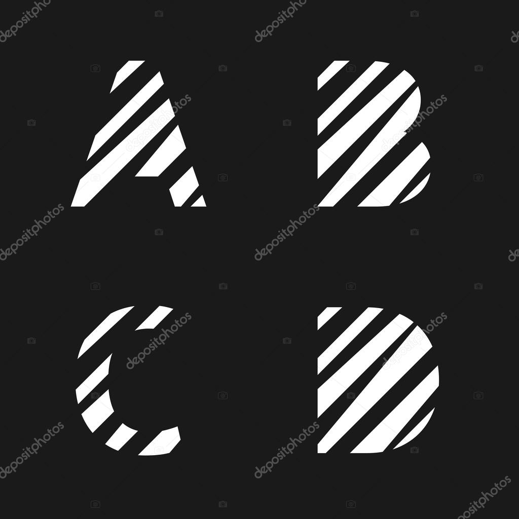 White cut paper letter set. Creative alphabet
