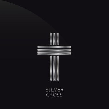 Silver cross icon clipart