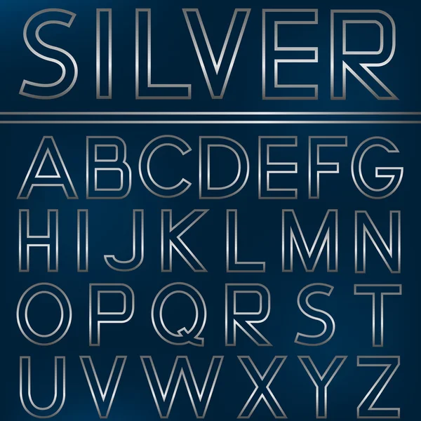 銀のアルファベット — ストックベクタ