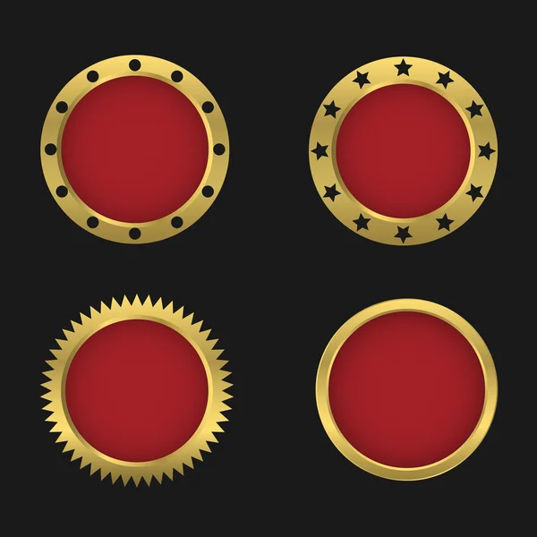 Gouden badge set — Stockvector