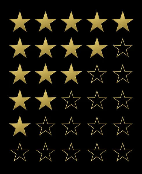 Estrellas de clasificación dorada — Vector de stock