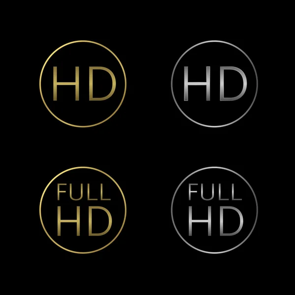 HD und volle HD-Symbole — Stockvektor