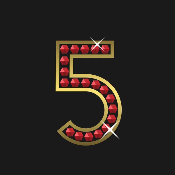 Number five symbol — Stock Vector