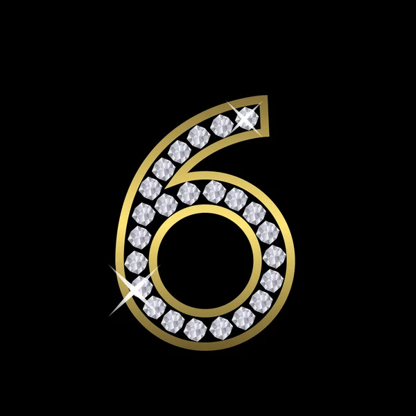 Numéro six signe — Image vectorielle