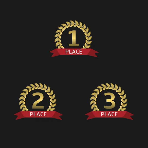 Conjunto de premios de oro — Vector de stock