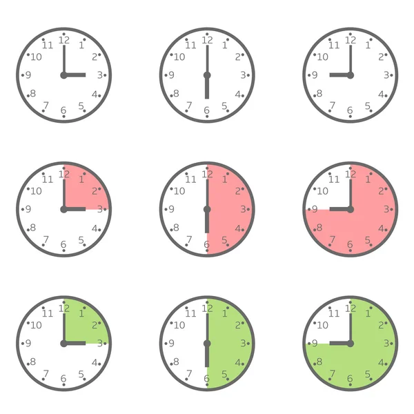 Icône d'horloge ensemble — Image vectorielle