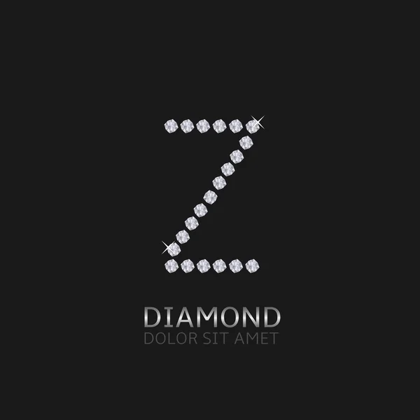 Carta Z com pedras preciosas — Vetor de Stock