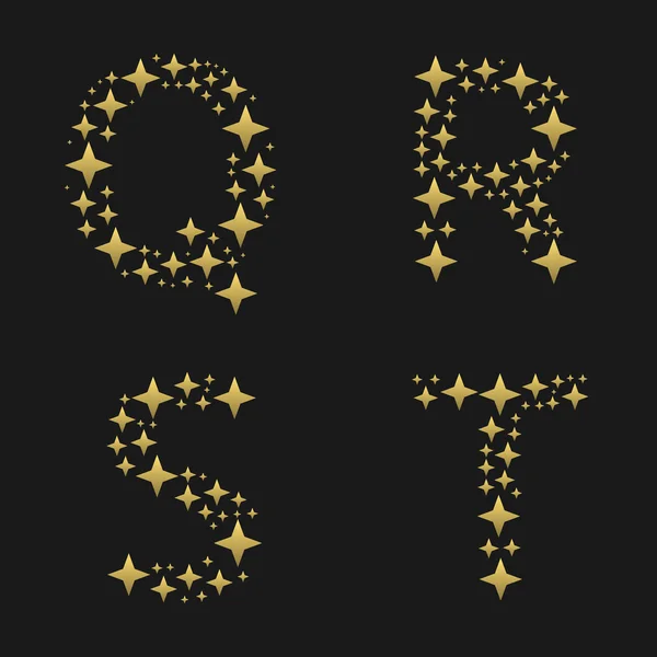 Alphabet étincelles dorées — Image vectorielle