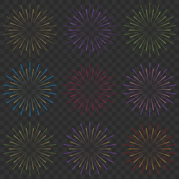 Fuegos artificiales multicolores explota — Vector de stock