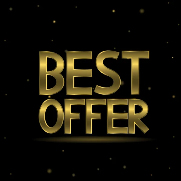 Golden best offer text — Stock Vector