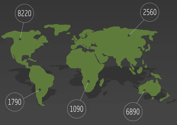 Wereldkaart infographic — Stockvector