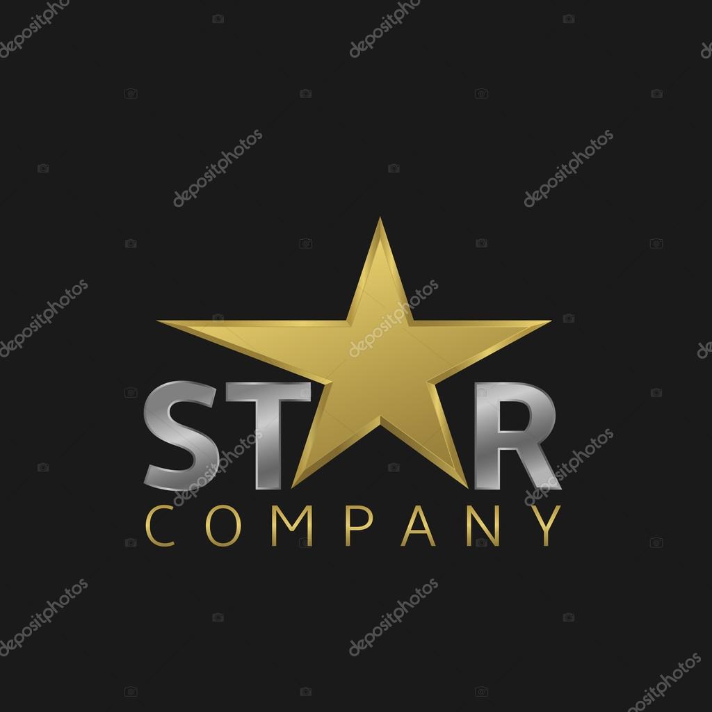 Super golden star logo icon for your company. Vector illustration