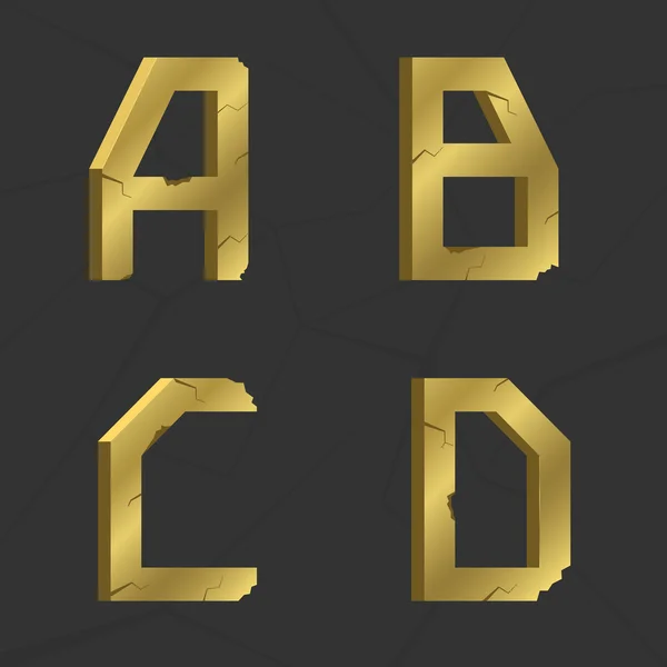 Set de letras doradas — Vector de stock