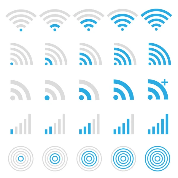 Wireless icon set — Stock Vector