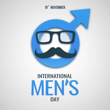 Uluslararası Erkekler Günü 'nün vektör illüstrasyonu. Poster, afiş ve tebrik kartı için..
