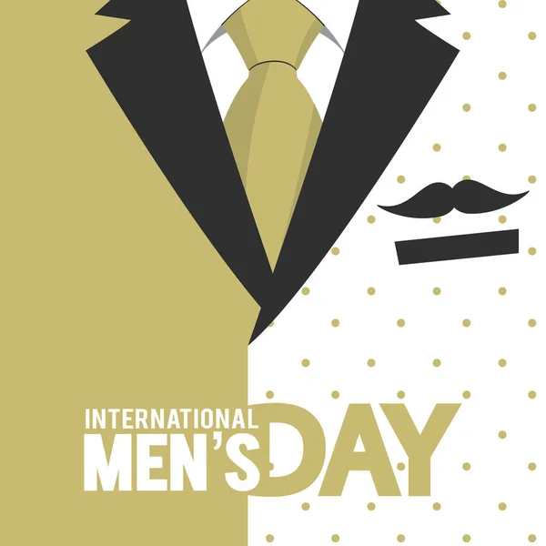 Vektorová Ilustrace Mezinárodního Dne Mužů Plakát Banner Přání Pozdravu — Stockový vektor