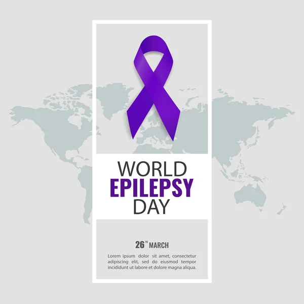 Vector Illustration World Epilepsy Day 보라색의 포스터와 깃발을 — 스톡 벡터