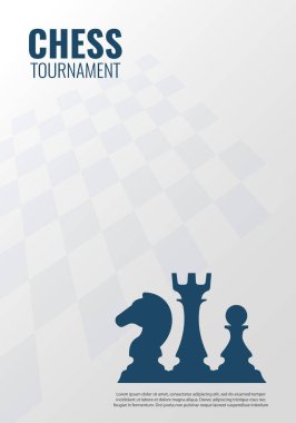 Satranç turnuvası, maç, oyun hakkında vektör illüstrasyonu. Reklam, davetiye, afiş, poster olarak kullan