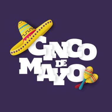 Cinco de Mayo 'nun temsilcisi. Yazılı tasarım, ve bayramın ulusal unsurları.