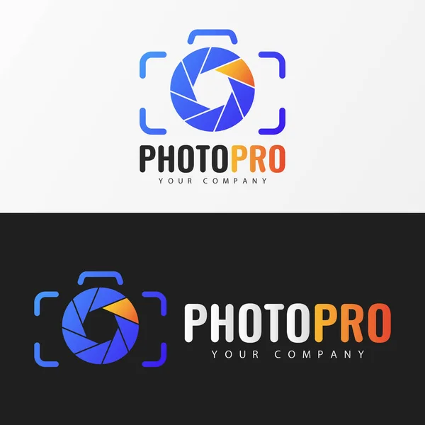 Logó Sablon Photo Studio Logo Tervezés — Stock Vector