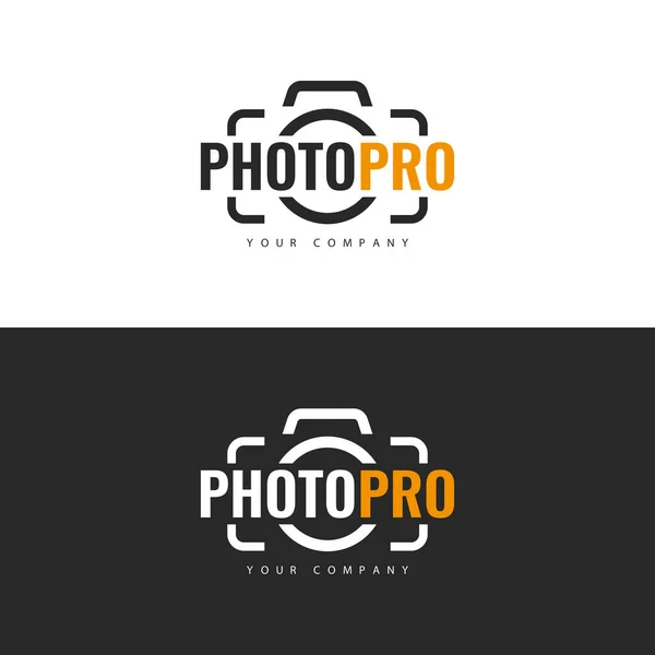 Logó Sablon Photo Studio Logo Tervezés — Stock Vector