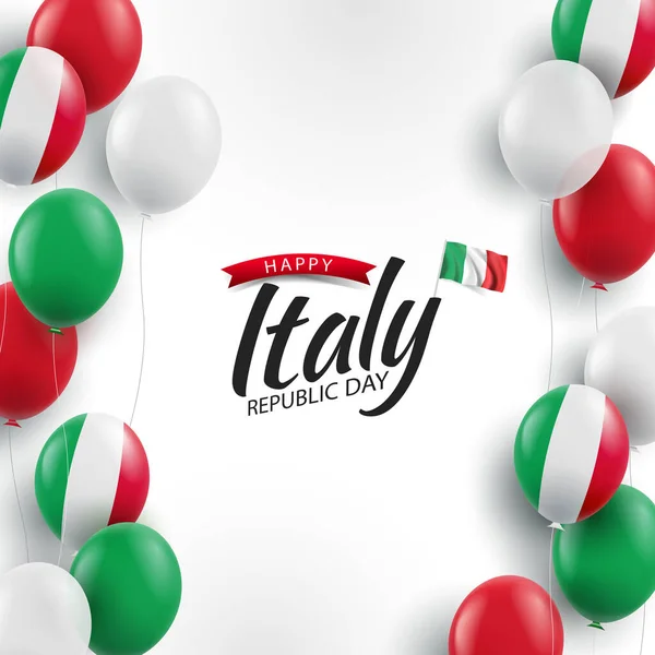 Vector Ilustración Del Día República Italia Fondo Con Globos — Vector de stock