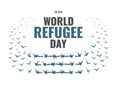 Dünya Mülteci Gününün Vektör İllüstrasyonu 