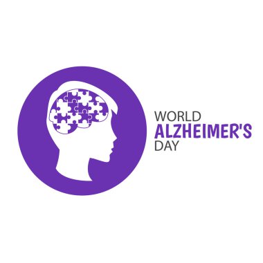 Dünya Alzheimer Günü teması üzerine Vektör İllüstrasyonu