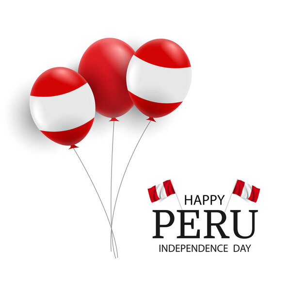 Vector Illustration of Peru Independence Day. 