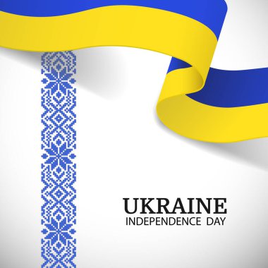 Vector Illustration of  Ukraine Independence Day. National pattern. clipart