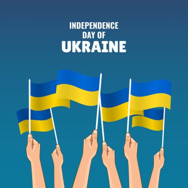 Ukrayna 'nın Bağımsızlık Günü konulu Vektör İllüstrasyonu. 