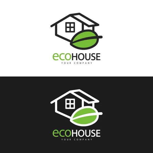 Design Logo Eco House Immobiliare Edilizia Industria Immobiliare — Vettoriale Stock