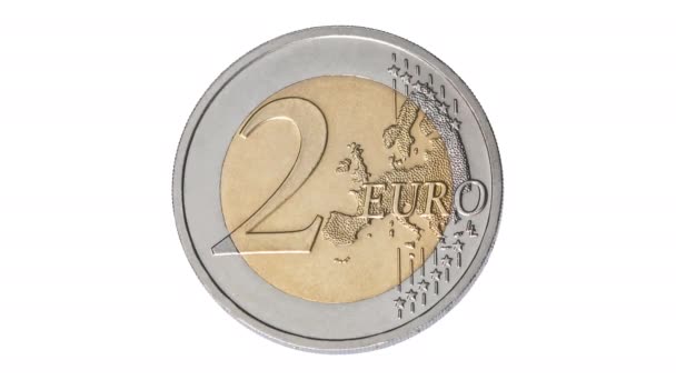 Euro Madeni Para Hareketini Durdurma Animasyonu Çerçeve Animasyon Euro Sikkeleri — Stok video