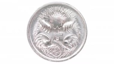 Avustralya paralarının animasyon çerçevesi beyaz izole arkaplana yakın plan