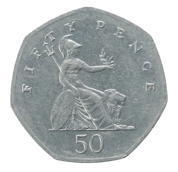 Fifty pence — Stock Photo, Image