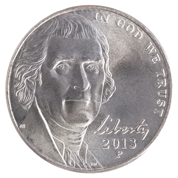 П'ять цент монети свободи — стокове фото
