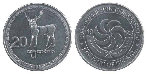 Gruzínské tetri mince — Stock fotografie