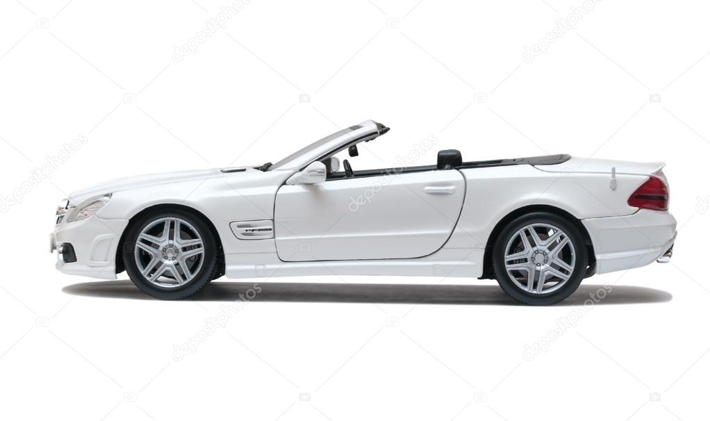 ALMATY, KAZAKHSTAN - May 10, 2014 - Collectible toy Mercedes-Benz SL 550 cabriolet isolated on white background