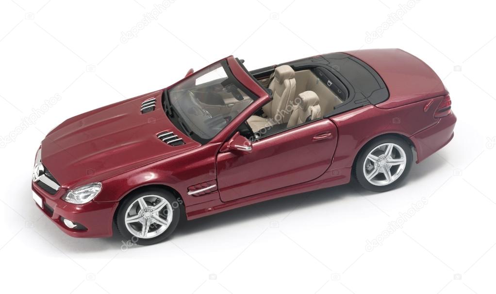 ALMATY, KAZAKHSTAN - April 28, 2014 - Collectible toy Mercedes-Benz SL 550 cabriolet isolated on white background