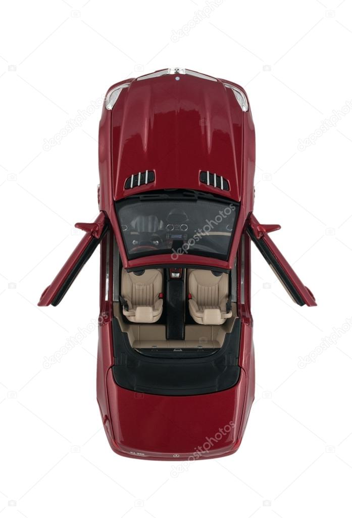 ALMATY, KAZAKHSTAN - May 4, 2014 - Collectible toy Mercedes-Benz SL 550 cabriolet isolated on white background