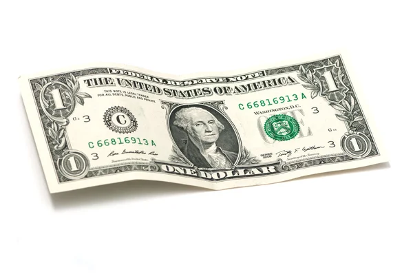 Crumpled one dollar — Stock Photo, Image