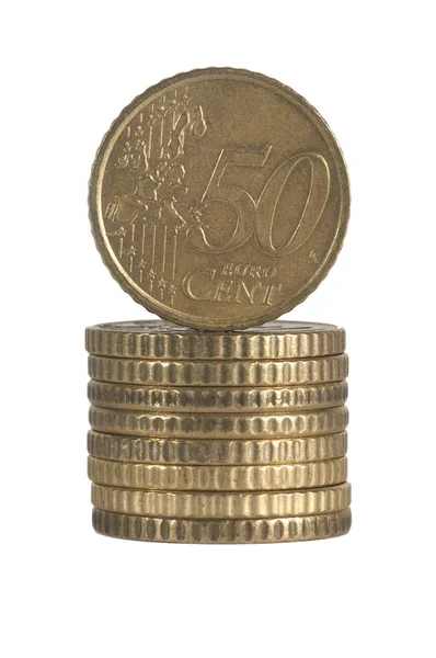 Moneda de pila euro — Foto de Stock