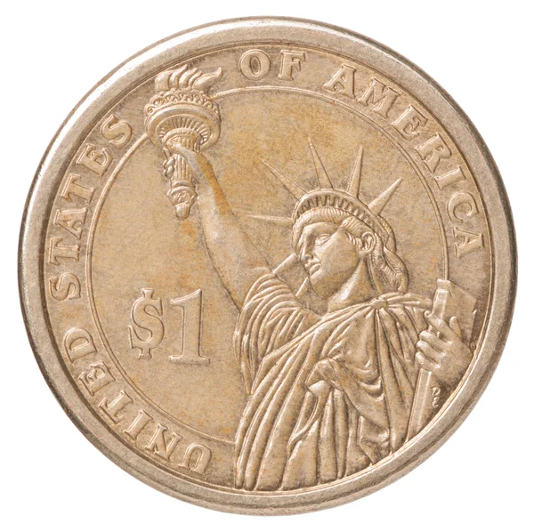 Egy amerikai dollár érme — Stock Fotó