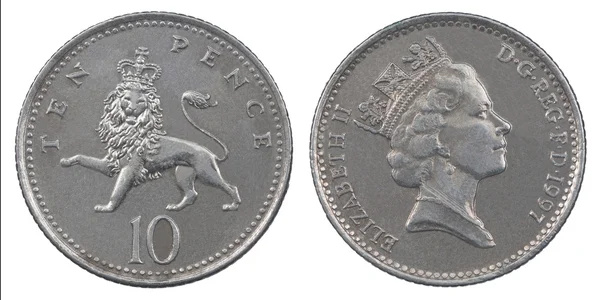 Moneta da dieci penny — Foto Stock