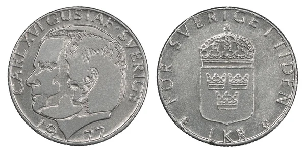 Ett svenska kronor mynt — Stockfoto